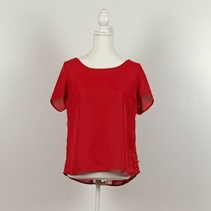Red lace Lauren Conrad Top